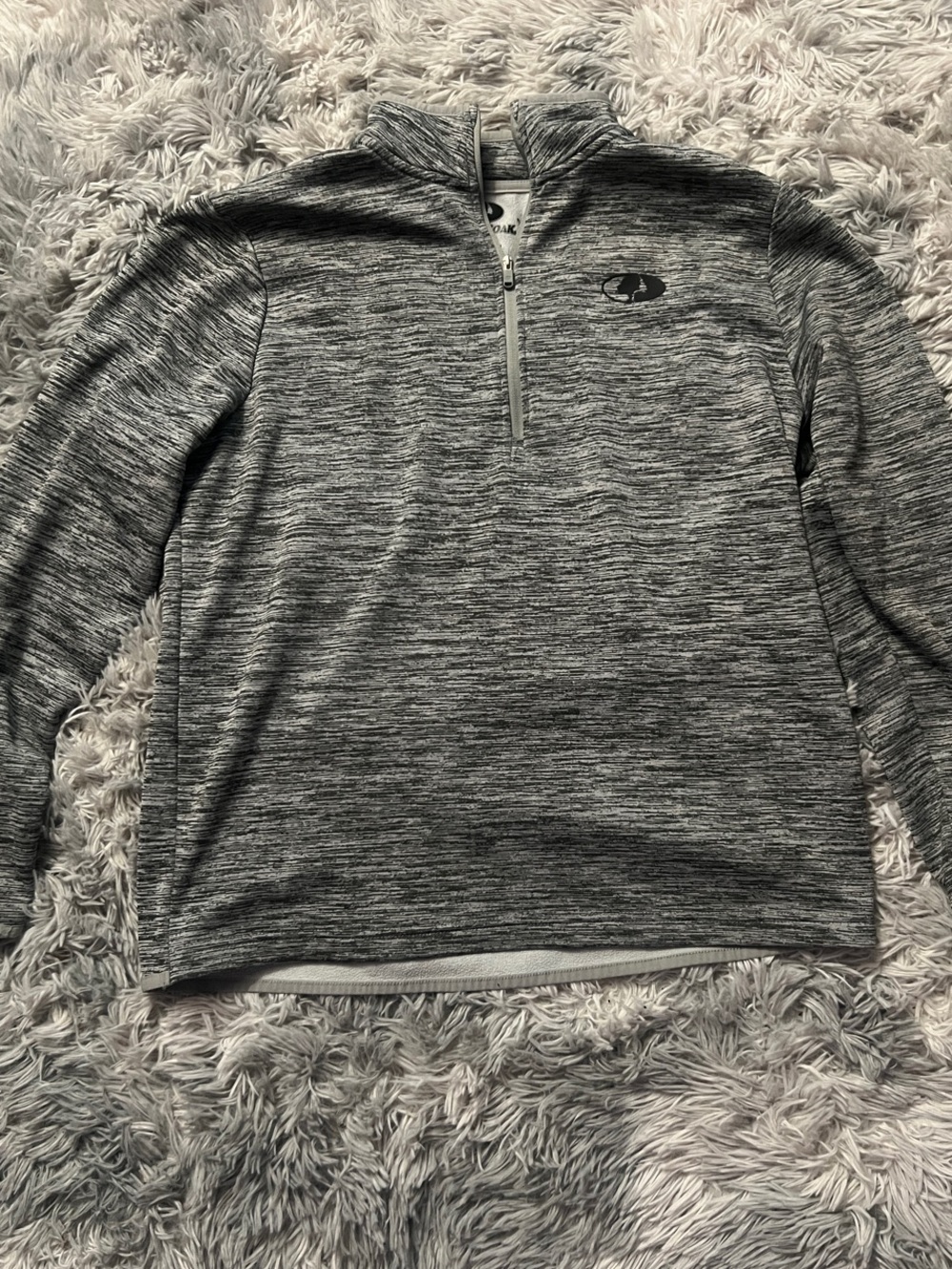 Mossy Oak Men's Heathered Gray Quarter-Zip Pullover